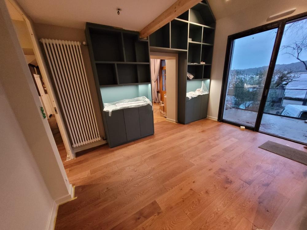 Intérieur extension ossature bois