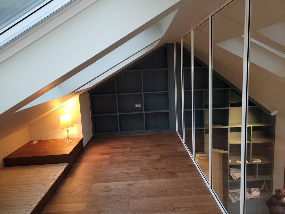 Intérieur extension ossature bois